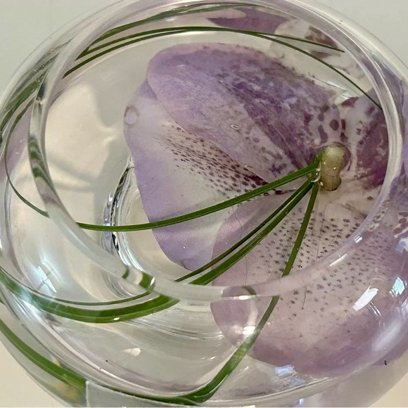 Emilio Robba Stunning Designer Orchid Flower Votive Candle Holder Purple Signed - Picture 6 of 6